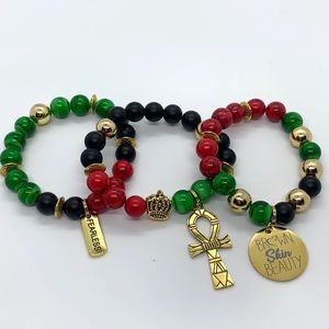 Africana 3 piece bracelet stack.